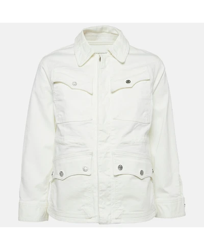 Pre-Owned Zadig & Voltaire Women's White Denim Button Front Kimi Jacket