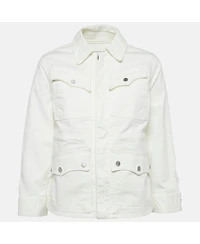 Pre-Owned Zadig & Voltaire Women's White Denim Button Front Kimi Jacket