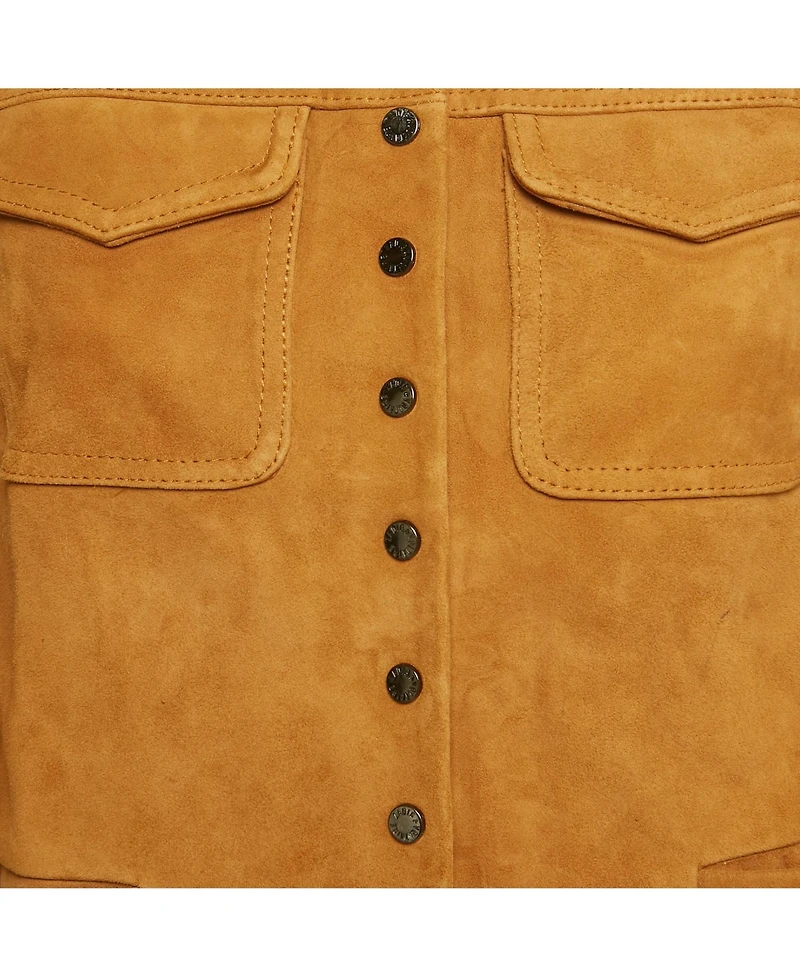 Pre-Owned Zadig & Voltaire Women's Brown Suede Round Neck Jacket