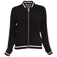 Pre-Owned Zadig & Voltaire Women's Pre-Owned Zadig and Voltaire Pink/black Printed Crepe Reversible Bomber Jacket