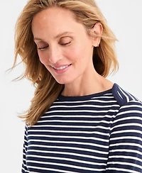 Style & Co Women's Striped Boat-Neck Knit Dress, Macy's Exclusive