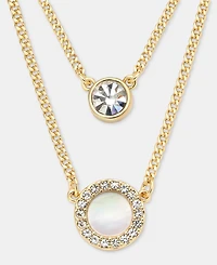 Dkny Mother of Pearl Inlay Double Row Necklace