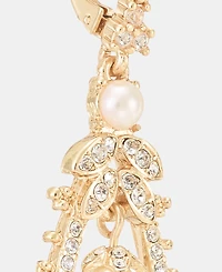 Marchesa Pave & Imitation Pearl Orbital Drop Earrings