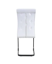 Streamdale Furniture Set of 2 Retro Alligator Upholstered Dining Chairs with Crystal Buckle