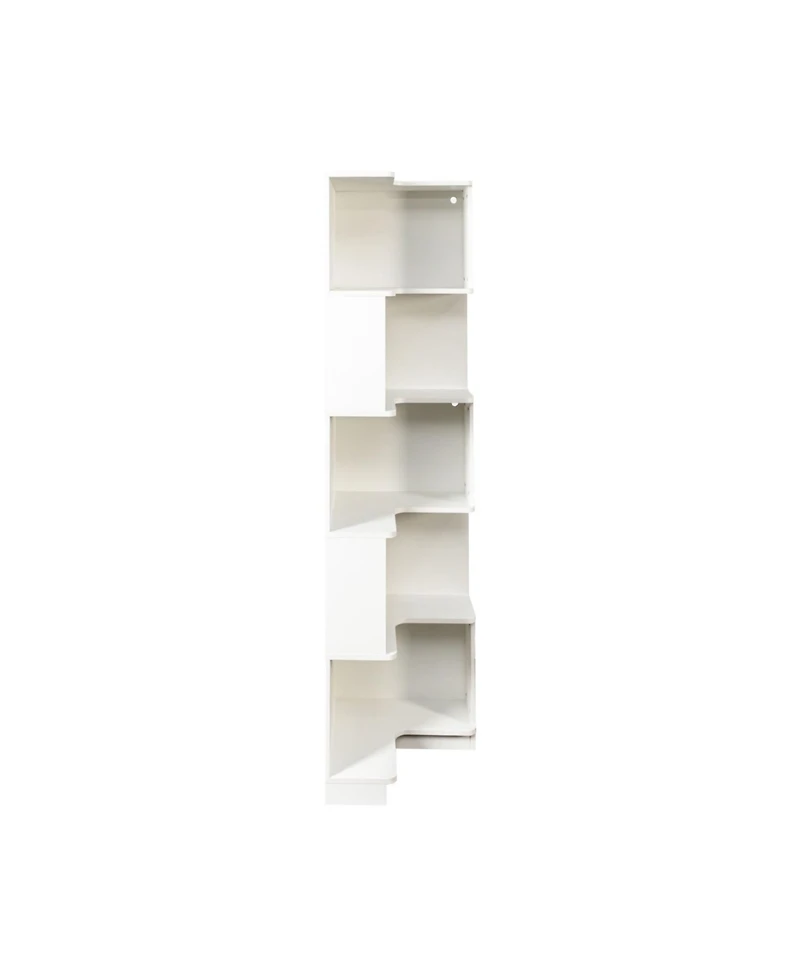 Streamdale Furniture 5-Tier Corner Bookshelf with Led Lights