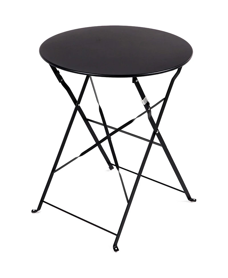 3-Piece Bistro Set, Folding Outdoor Patio Furniture Set with 2 Powder-Coated Steel Chairs & 1 Table