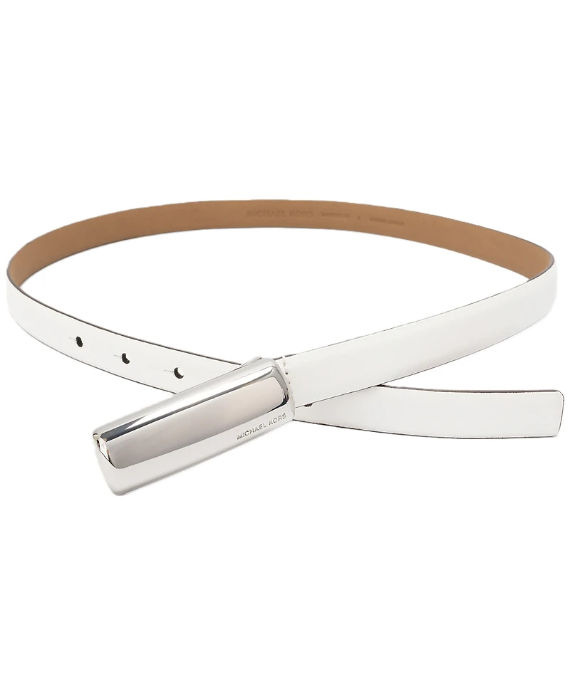Michael Kors Bubble Plaque Leather Belt