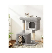 Cozito 39.8-Inch Cat Tower for Extra Large Cats up to 44 lb: Large Perch, 2 Cat Caves, Scratching Posts
