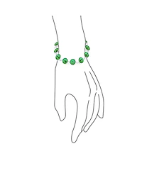 Bling Jewelry Good Luck Amulet Turkish Translucent Green Glass Evil Eye Bracelet Sterling Silver 7.5 Inch
