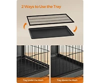 Cozito Indoor Dog Crate Furniture with Double Doors, Reversible Side Door, Removable Tray, Top Holds 154 lb