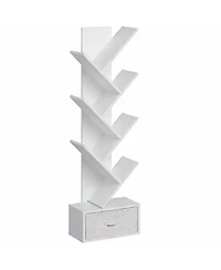 Yigii 7-Tier Rustic Tree Shelves, Space-Saving, Sturdy Design, Easy Assembly, Multi-Use