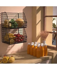 Yigii 5-Piece Stackable Wire Storage Baskets