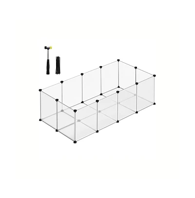 Cozito Cat Litter Box Enclosure with Removable Divider, Modular Pp Panels, Easy Assembly, 56.3" L