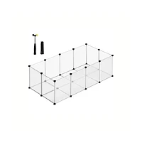 Cozito Cat Litter Box Enclosure with Removable Divider, Modular Pp Panels, Easy Assembly, 56.3" L