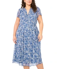 Msk Plus Split Neck Shirt Dress