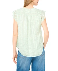 Vince Camuto Women's V-Neck Ruffle-Sleeve Blouse