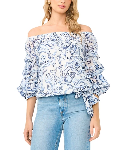 Vince Camuto Women's Off-The-Shoulder Bubble-Sleeve Blouse