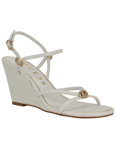 Guess Women's Devve Strappy "G" Dressy Wedge Heel Sandals