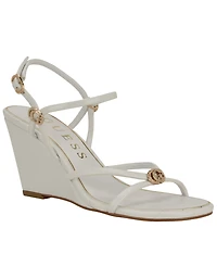 Guess Women's Devve Strappy "G" Dressy Wedge Heel Sandals