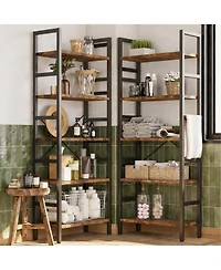Yigii 70x70" Triple Wide Multifunctional Bookshelf - Modern Tree Design.