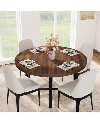 Gaomon Kitchen Table Garvee 47 Inch Round Industrial Dining Table for 4