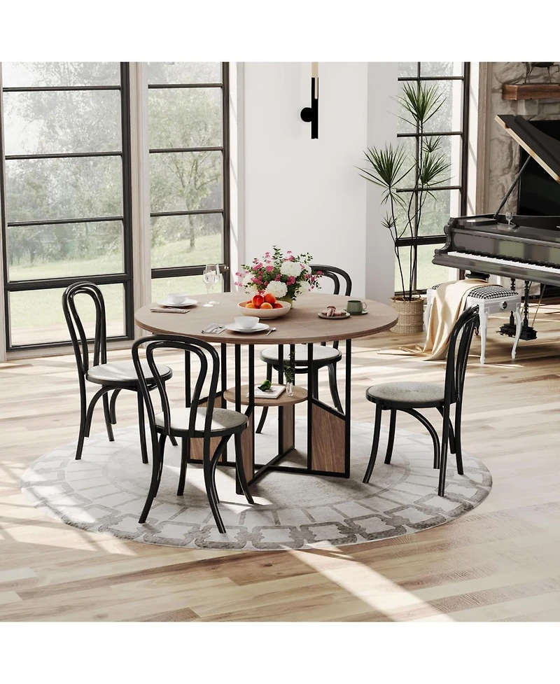 Gaomon Kitchen Table 47 Inch Round Dining Table for 4-6 Person Farmhouse Kitchen Table