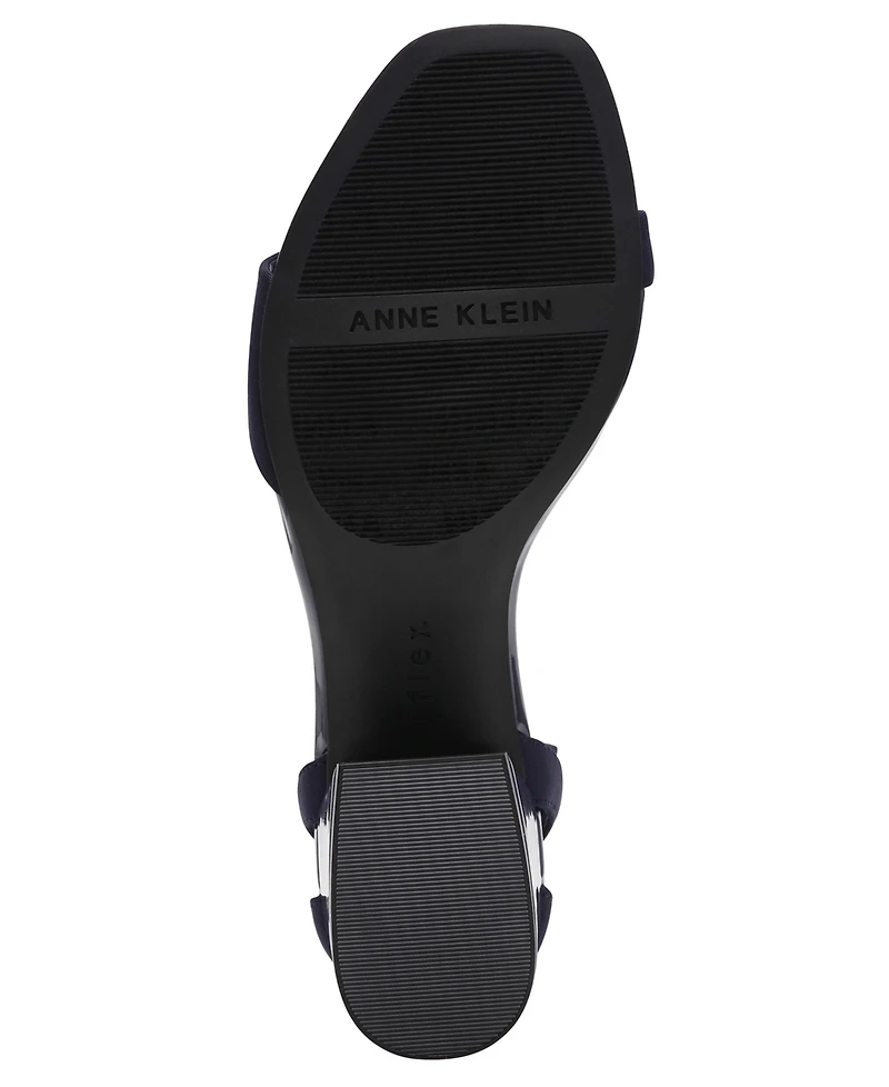 Anne Klein Women's Mia Ankle Strap Block Heel Dress Sandals