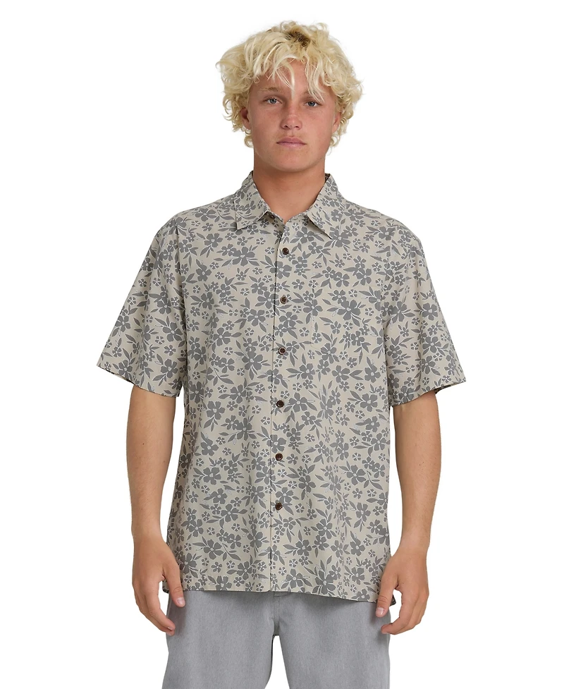 Quiksilver Waterman Men's Flower Field Short-Sleeve Shirt