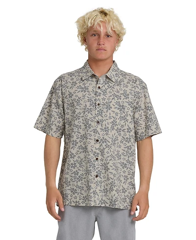 Quiksilver Waterman Men's Flower Field Short-Sleeve Shirt