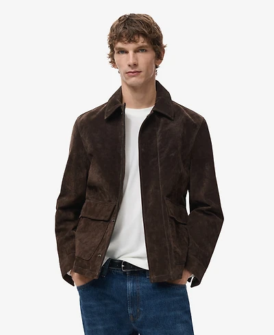 Mango Men's Suede Leather Jacket