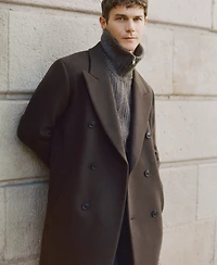 Mango Men's Relaxed-Fit Double-Breasted Wool Coat