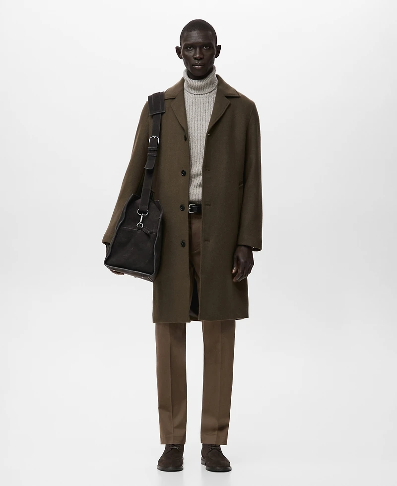 Mango Men's Classic Wool Blend Coat