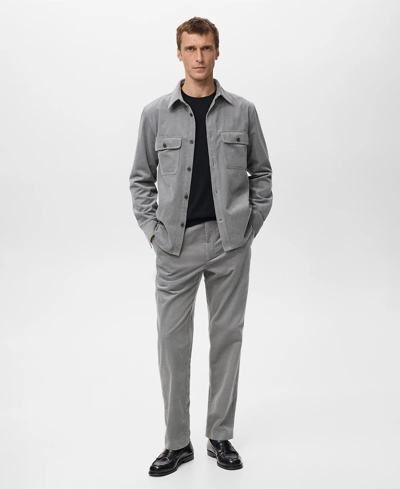 Mango Men's Pockets Corduroy Overshirt