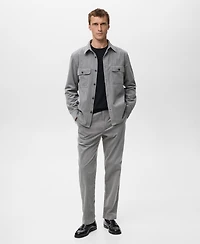 Mango Men's Pockets Corduroy Overshirt