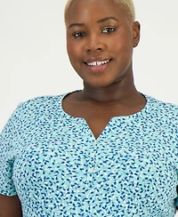 Style & Co Plus Short-Sleeve Henley Top