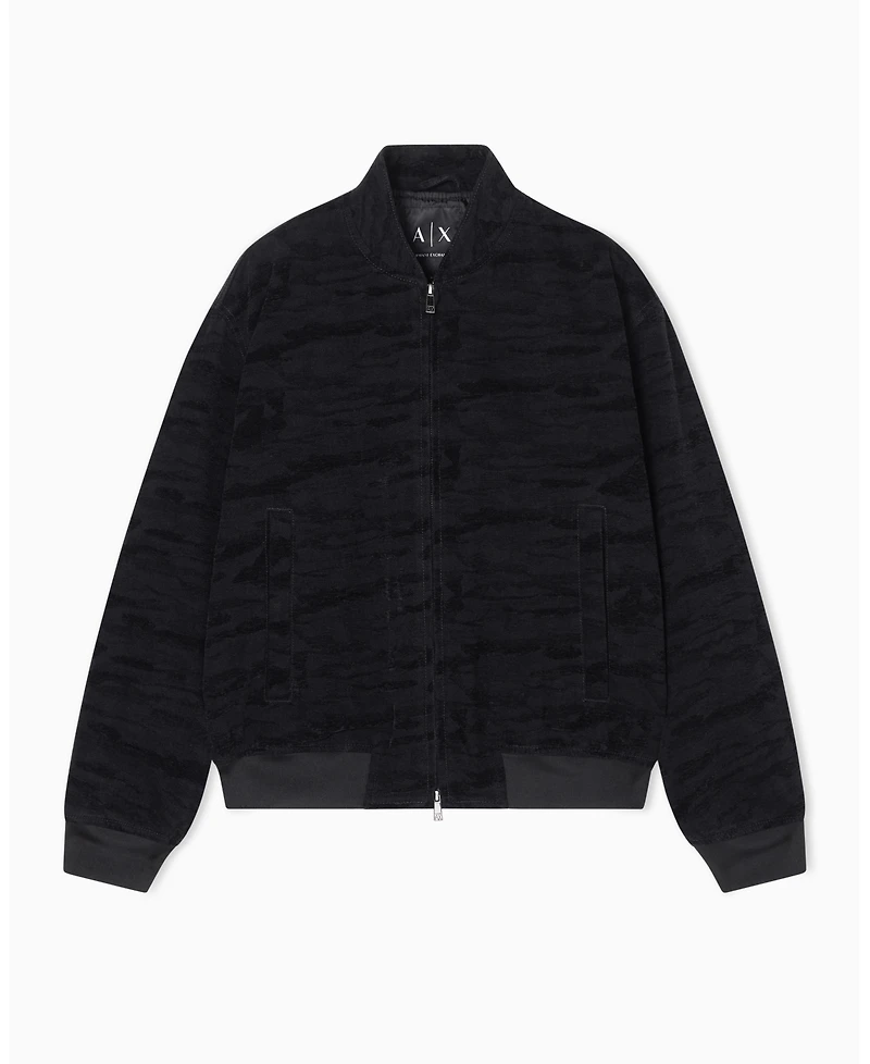 A|X Armani Exchange Men's Jacquard Camouflage Bomber Jacket