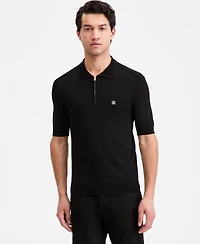 Hugo Boss Men's Jacquard-Accent Half-Zip Polo Shirt
