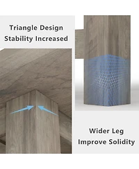 Gaomon Kitchen Table Gray Long Wooden Dining Table for 6-8 for Dining Room, Home Office, Living Room