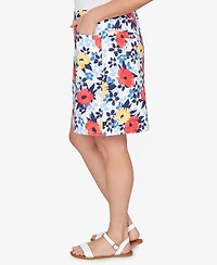 Hearts Of Palm Plus Printed Tech Stretch Pull On Skort