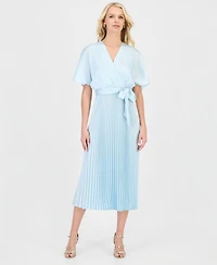 Sandra Darren Women's Pleated Flutter-Sleeve Dress