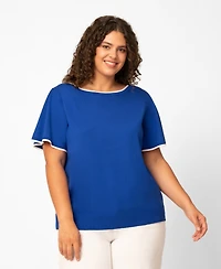 Melissa Paige Plus Elbow Flare-Sleeve Boat Neck Top, Macy's Exclusive