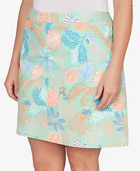 Hearts Of Palm Plus Printed Tech Stretch Pull On Skort