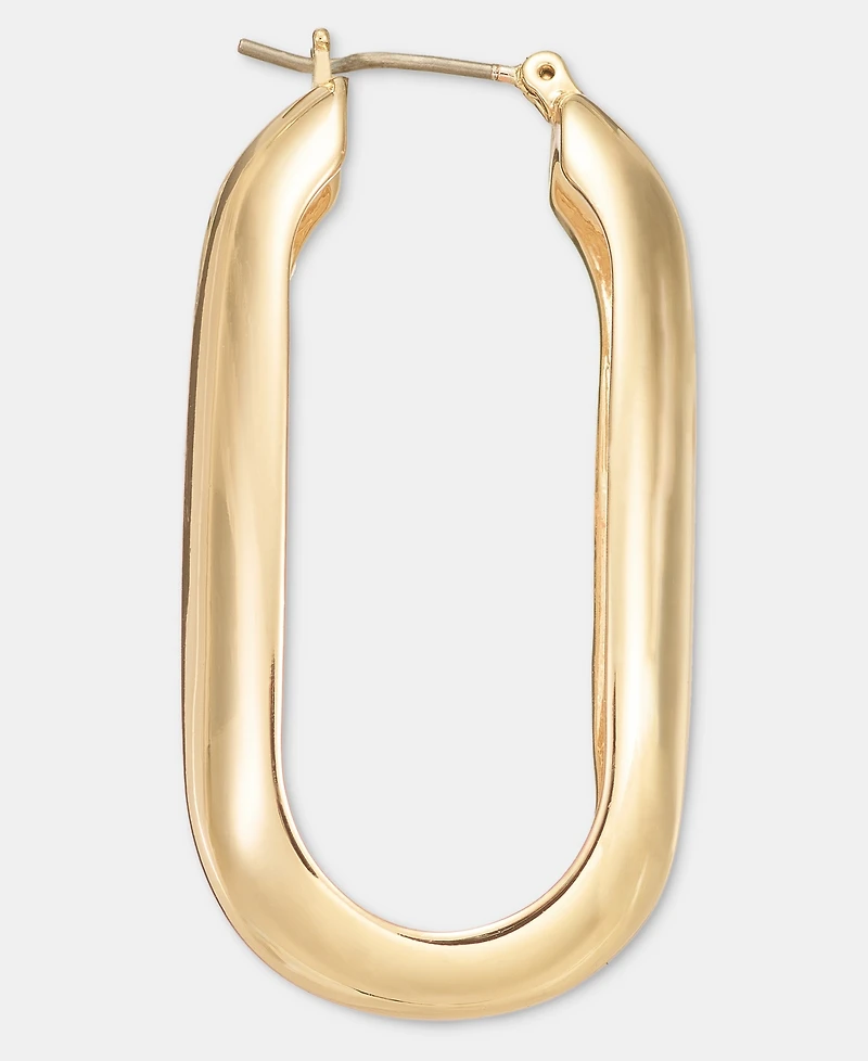 Lauren Ralph Lauren Gold-Tone Puffy Link Hoop Earrings