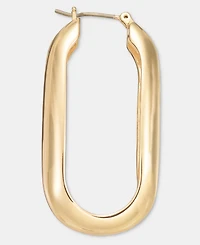 Lauren Ralph Lauren Gold-Tone Puffy Link Hoop Earrings
