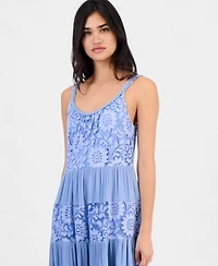 Robbie Bee Women's Lace-Trim Maxi Dress