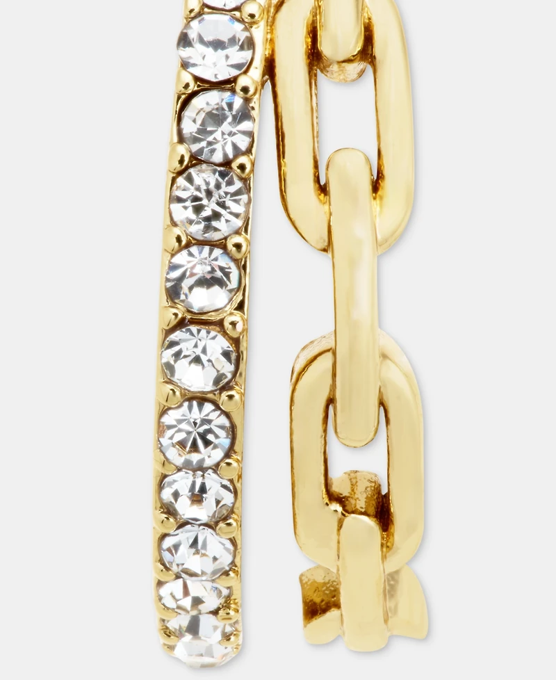 Karl Lagerfeld Paris Chain Pave Split Hoop Earrings