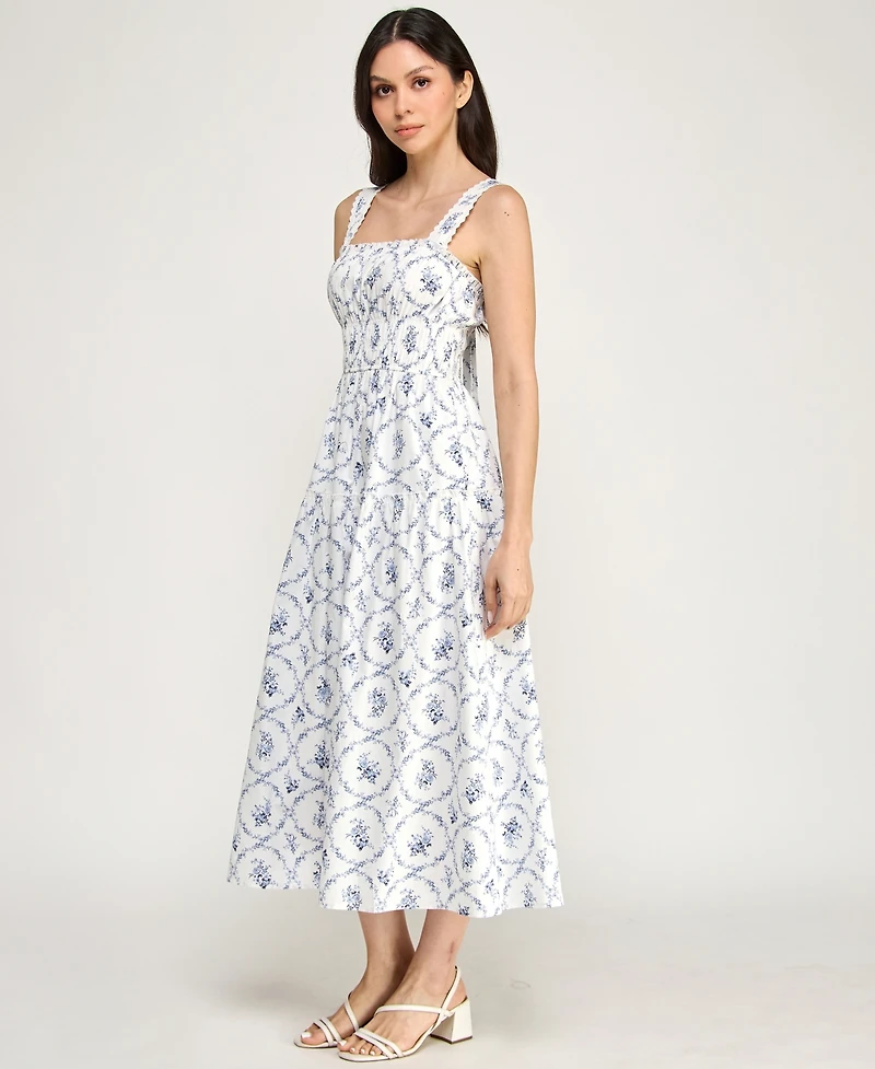 Trixxi Juniors' Strap Bow Back Midi Dress