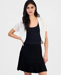 Robbie Bee Petite Open-Knit Stripe Bolero Shrug