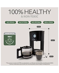 Willow Kitchen 12 Cup Coffee Maker – Programmable Brewing Options with Timer, Beautiful Design, Glass Pot