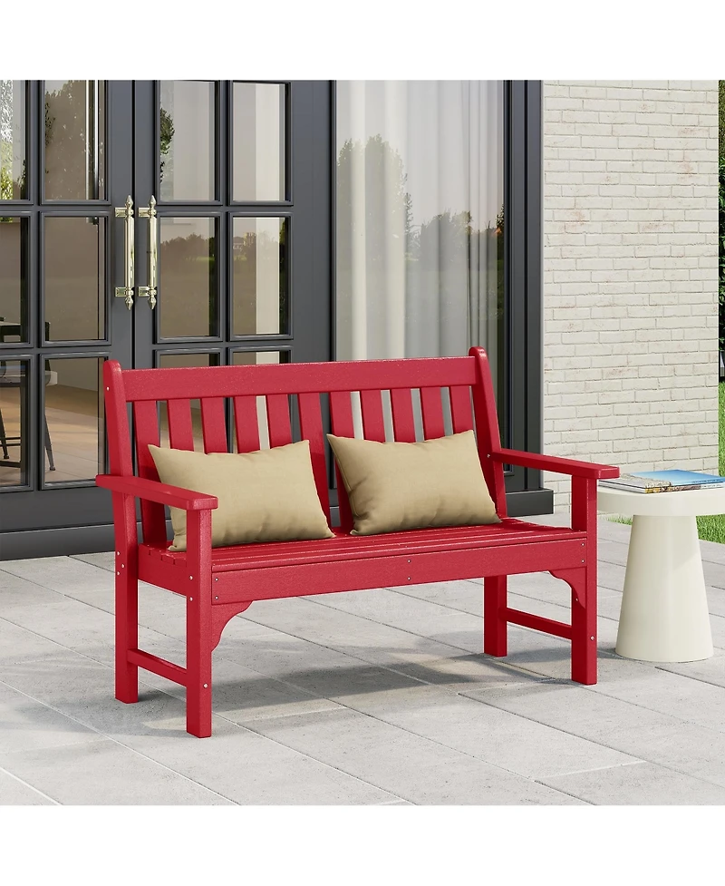 WestinTrends Outdoor 2-Person All-Weather Hdpe Front Porch Garden Bench